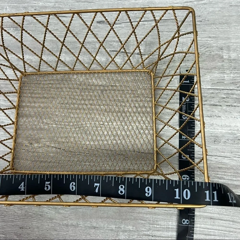 Metallic Bronze Wire Organizer Storage Basket